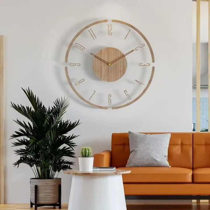 Nordisk Treveggklokke – Tidløs Minimalisme | Luvikno