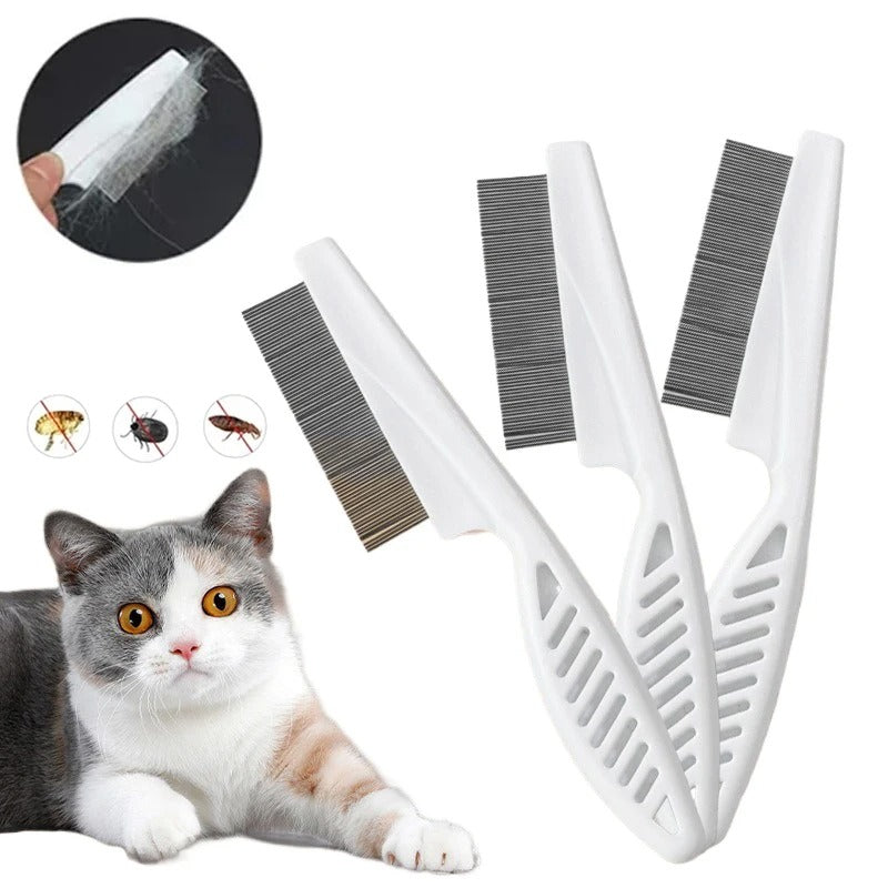 Pet Hair Shedding Comb Rustfritt Stål Loppere Comb Luvikno