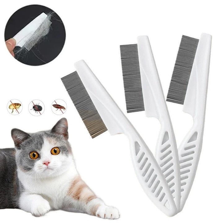 Pet Hair Shedding Comb Rustfritt Stål Loppere Comb Luvikno