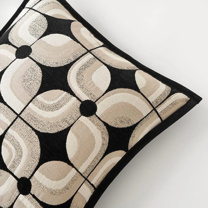 Luvikno | RegalRest Sofa Putetrekk - Geometrisk Putetrekk i Svart og Khaki - Moderne Eleganse