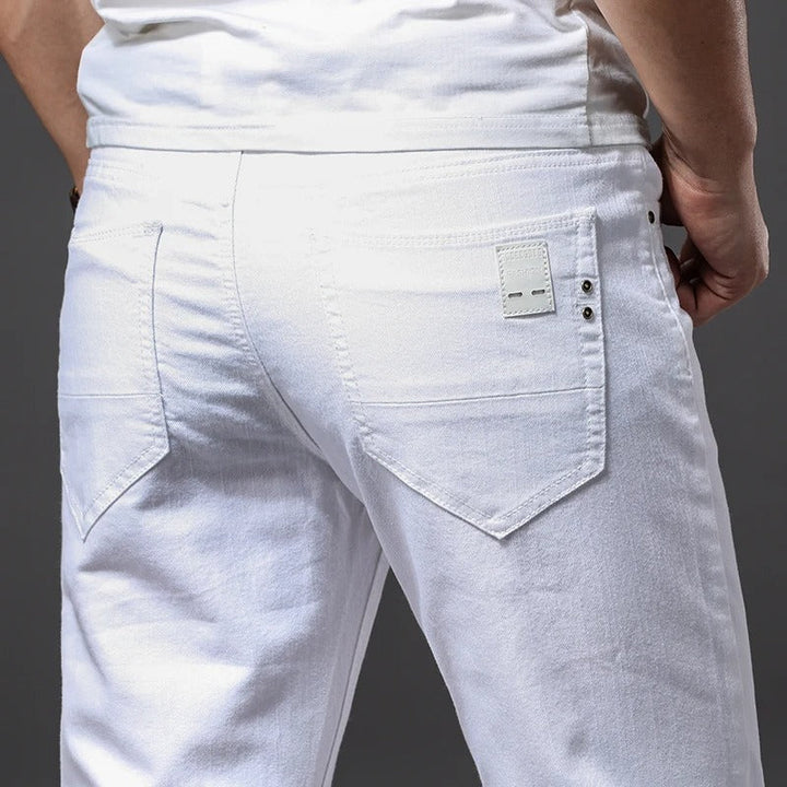 Luvik | Miesten Classic White Slim Fit farkut