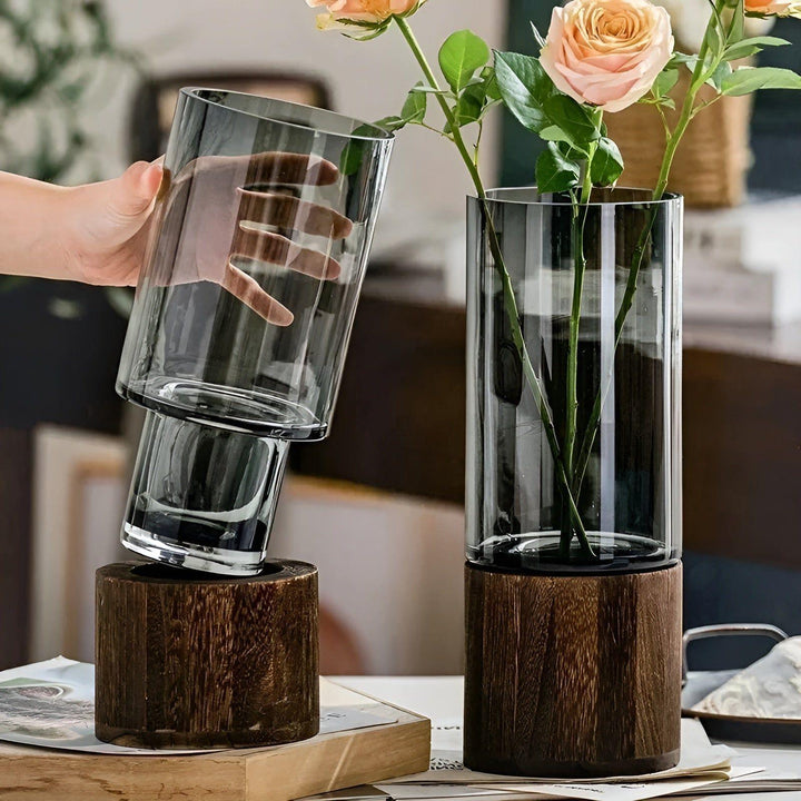 HydroGlass Vase - Europeisk Tre-Transparent Glass Vase | Luvikno