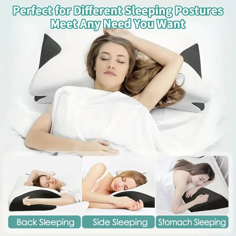 Luvikno | Butterfly Neck Support Memory Pillow | Ergonomisk, Hypoallergenisk & Ideell for Alle Søvnstilllinger