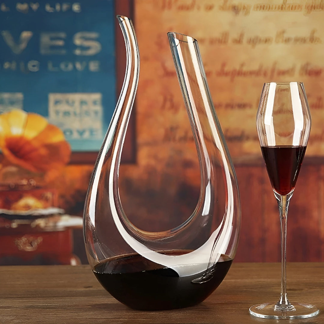 Vinkaraffel med aerator - HåndLuviknoåst og stilig - 1500 ml for bar og hjem - Luviknoyfritt glass | Luvikno