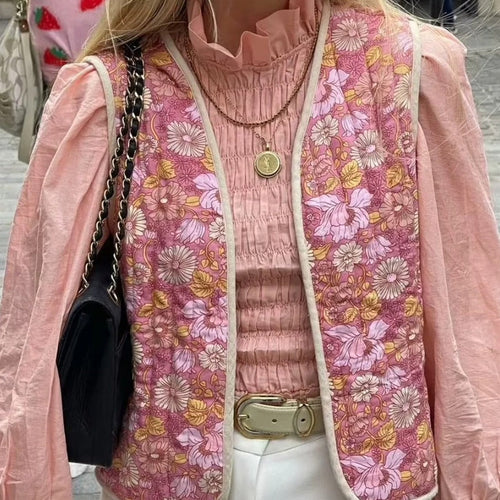 Luvik | Uten ermer vest for kvinner med blomstermotiv