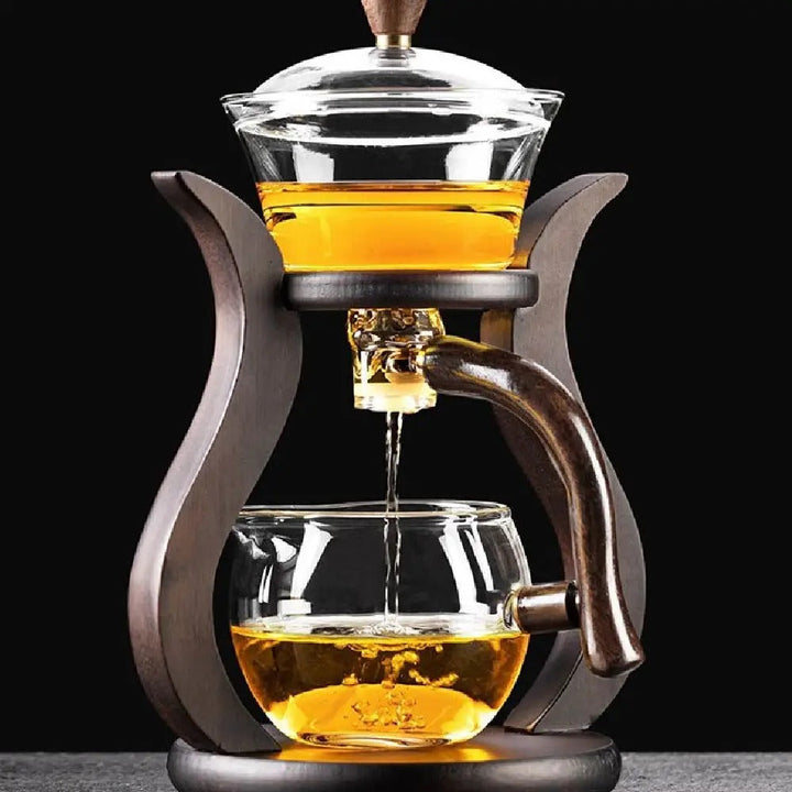 Glass Teaset med magnetisk flyt – semi-automatisk kjele, varmebestandig og elegant | Luvikno