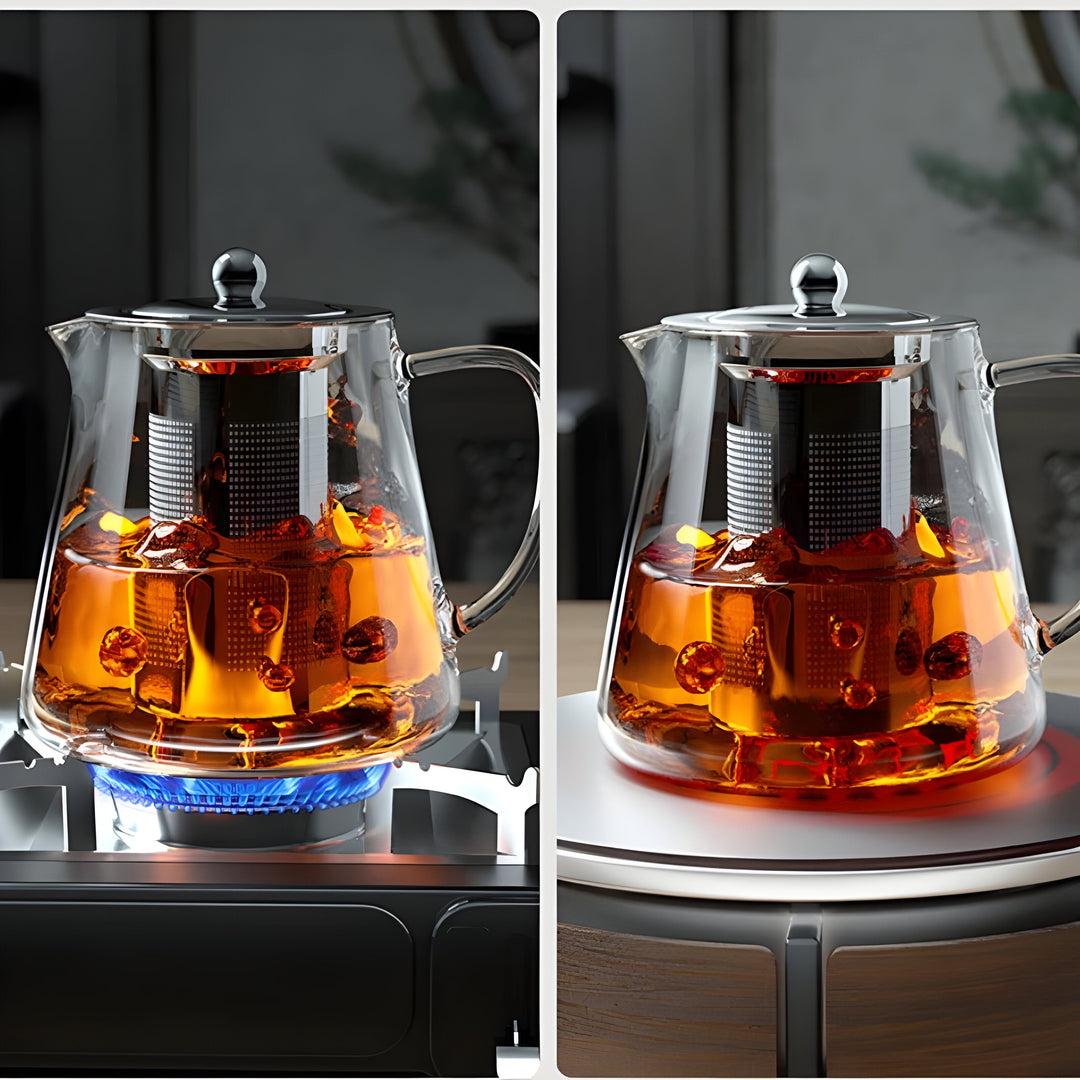 CrystalBrew Cup - Varmeresistent glass med rustfritt stålfilter | Luvikno