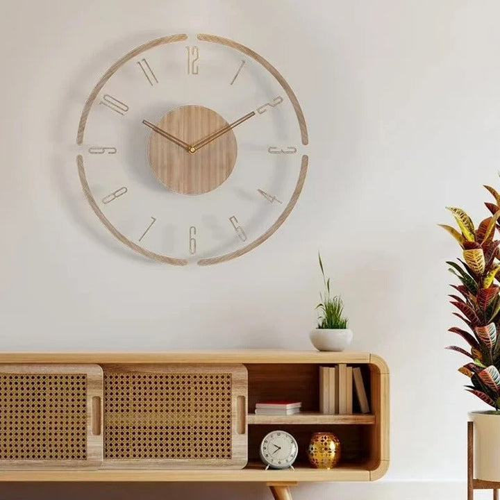 Nordisk Treveggklokke – Tidløs Minimalisme | Luvikno