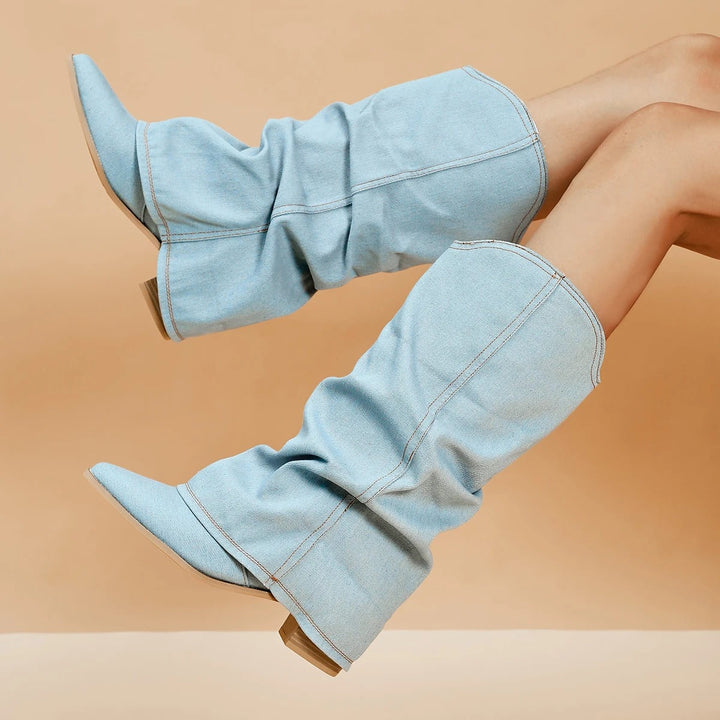 Luvik | Block Heels Naisten Denim saappaat