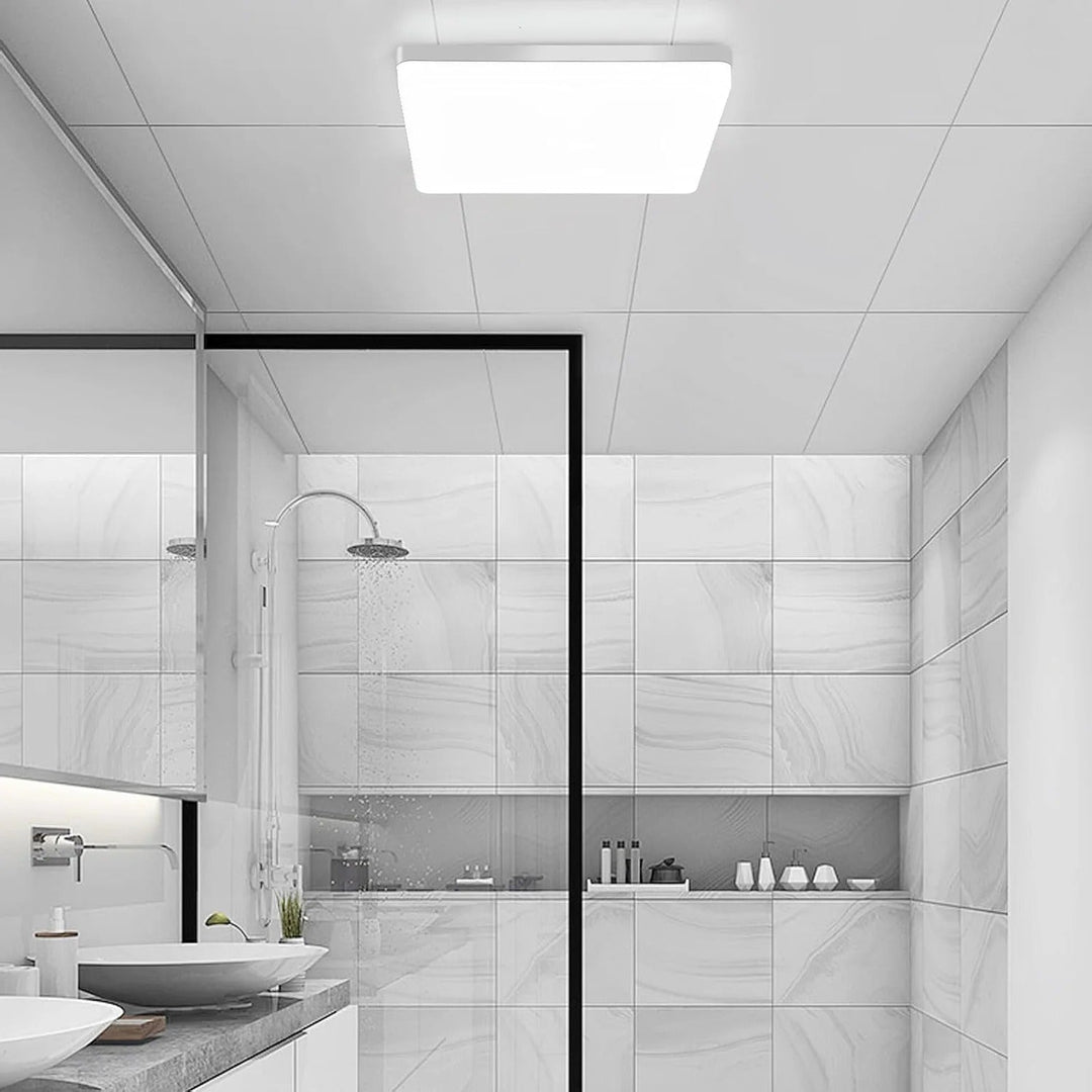Firkantet LED Taklampe – Jevn, Behagelig Lys | Egnet for Stue & Bad | Luvikno