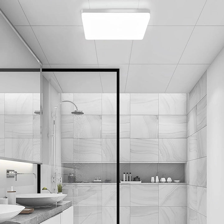 Firkantet LED Taklampe – Jevn, Behagelig Lys | Egnet for Stue & Bad | Luvikno