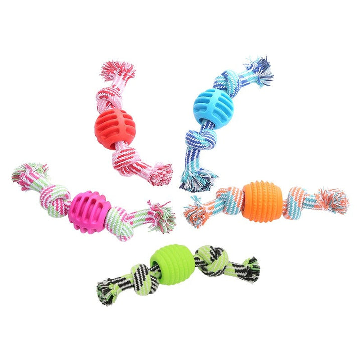 Pet Dog Toy Bomull Tau Dobbel Knute Luvikno