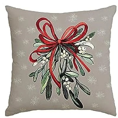 Luvikno | Juleputevar - Festlig putevar med juletre og vintertema - Grønn 45x45 cm