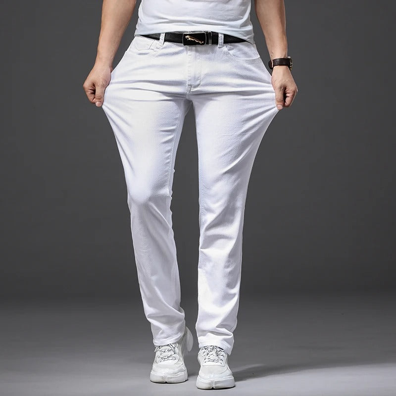 Luvik | Miesten Classic White Slim Fit farkut