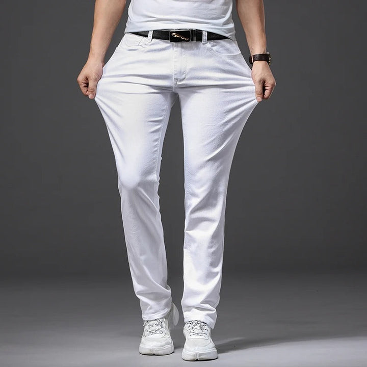 Luvik | Miesten Classic White Slim Fit farkut