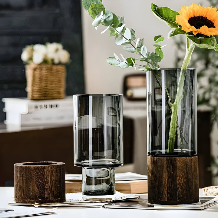 TranquilLuviknooom Vase – Europeisk Hydroponics Tre og Glass Vase | Luvikno