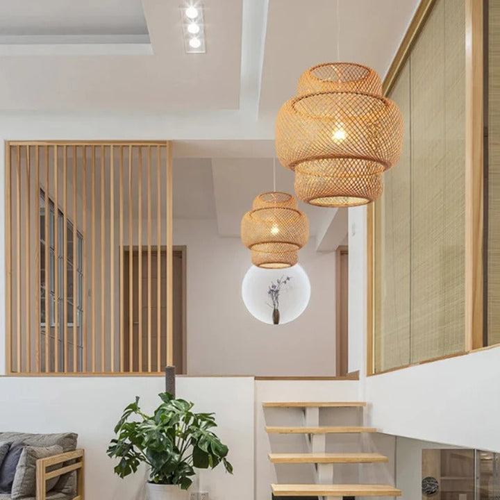Bamboo Lampe Håndstrikket Kinesisk Stil Veving | Luvikno