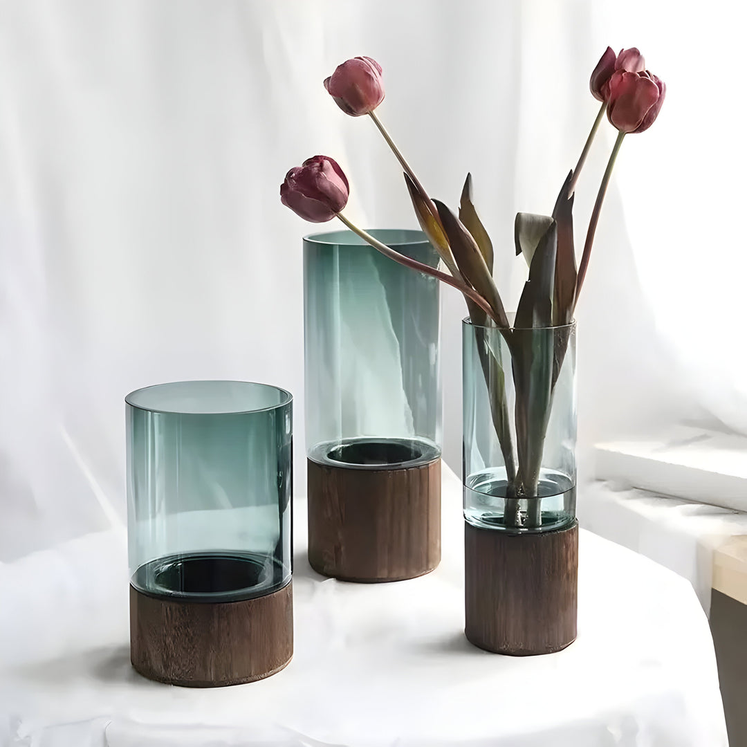 TranquilLuviknooom Vase – Europeisk Hydroponics Tre og Glass Vase | Luvikno
