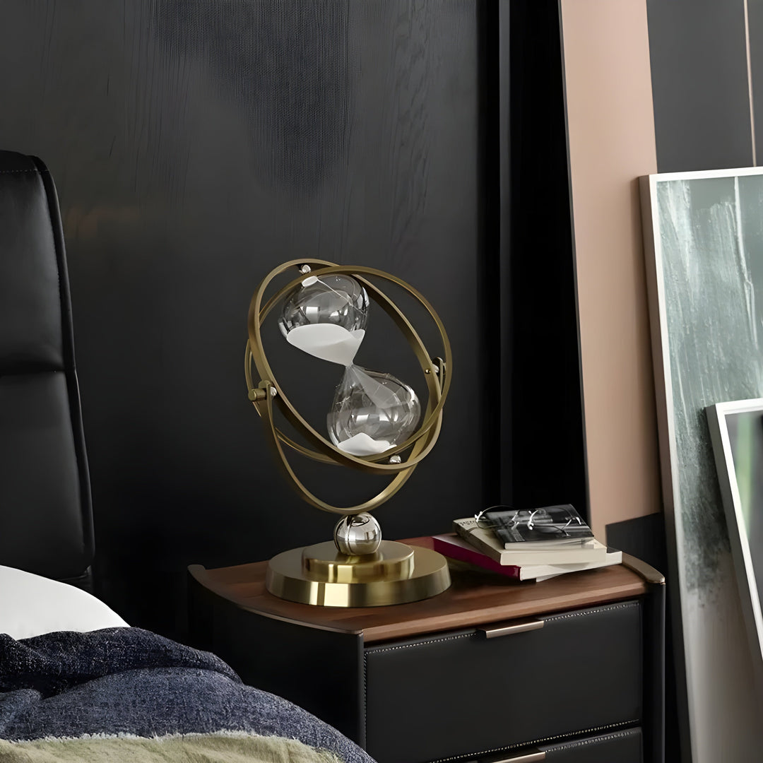 Timeglass i Globe Design – Vintage Utseende, Antikk Stil for Stue eller Kontor | Luvikno