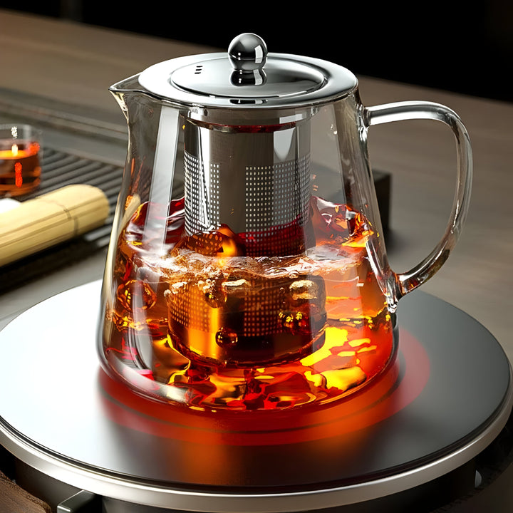 CrystalBrew Cup - Varmeresistent glass med rustfritt stålfilter | Luvikno