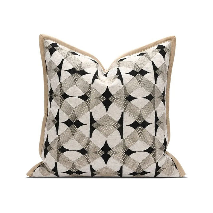 Luvikno | RegalRest Sofa Putetrekk - Geometrisk Putetrekk i Svart og Khaki - Moderne Eleganse