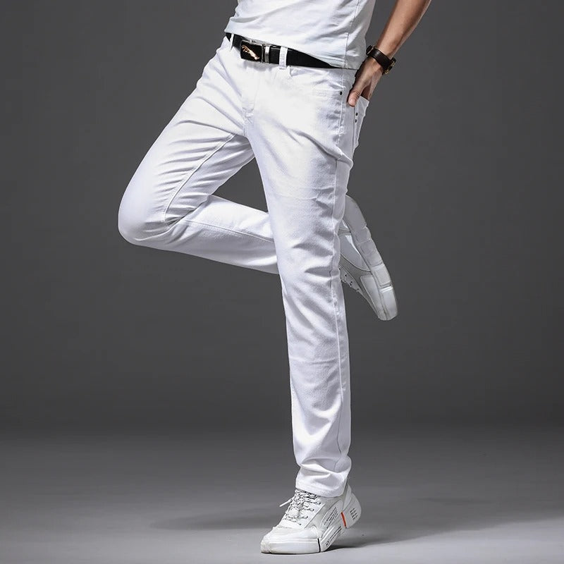 Luvik | Miesten Classic White Slim Fit farkut