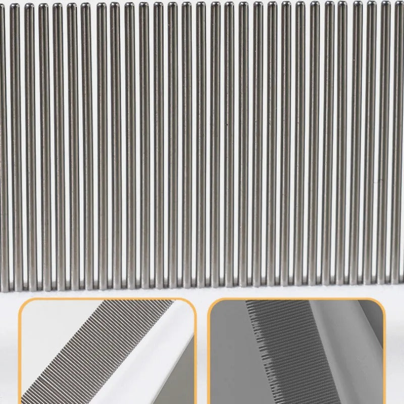 Pet Hair Shedding Comb Rustfritt Stål Loppere Comb Luvikno