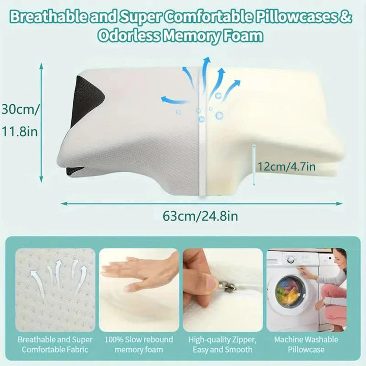 Luvikno | Butterfly Neck Support Memory Pillow | Ergonomisk, Hypoallergenisk & Ideell for Alle Søvnstilllinger