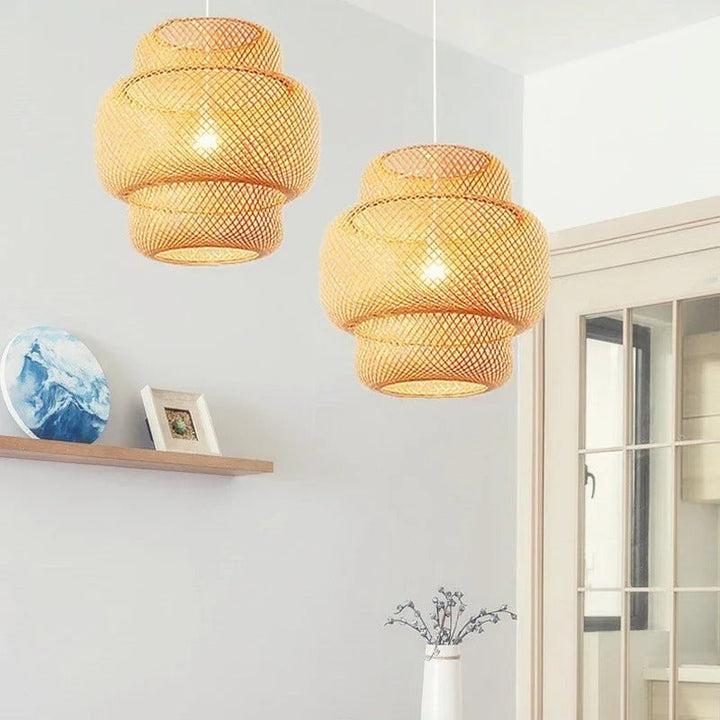 Bamboo Lampe Håndstrikket Kinesisk Stil Veving | Luvikno