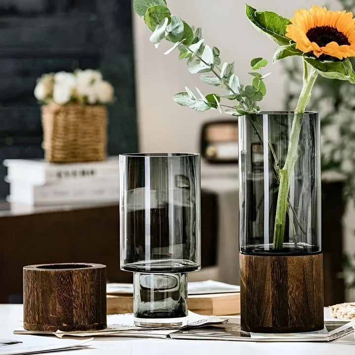 HydroGlass Vase - Europeisk Tre-Transparent Glass Vase | Luvikno