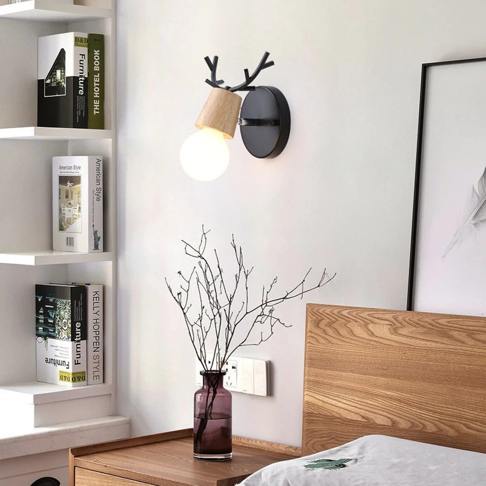 Deer Antler Vegglampe i Nordisk Stil Design | Luvikno