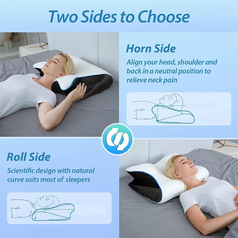 Luvikno | Butterfly Neck Support Memory Pillow | Ergonomisk, Hypoallergenisk & Ideell for Alle Søvnstilllinger