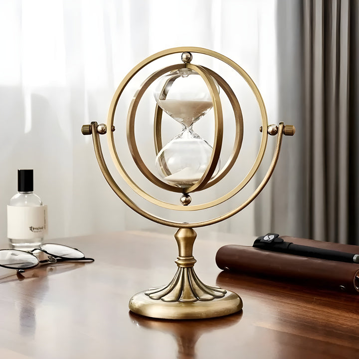 Timeglass i Globe Design – Vintage Utseende, Antikk Stil for Stue eller Kontor | Luvikno
