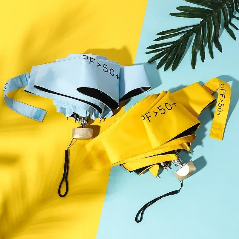 Luvikno | Sammenleggbar Mini Paraply Solara – Kompakt, UV beskyttelse & Vindmotstandsdyktig