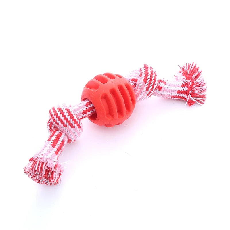 Pet Dog Toy Bomull Tau Dobbel Knute Luvikno