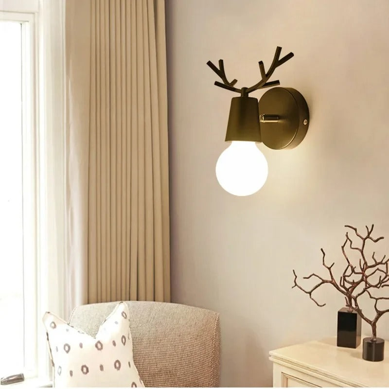 Deer Antler Vegglampe i Nordisk Stil Design | Luvikno