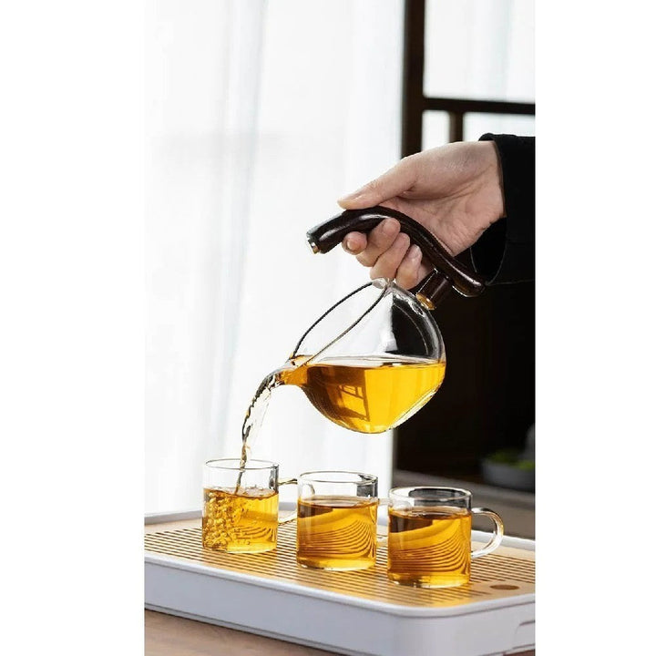 Glass Teaset med magnetisk flyt – semi-automatisk kjele, varmebestandig og elegant | Luvikno