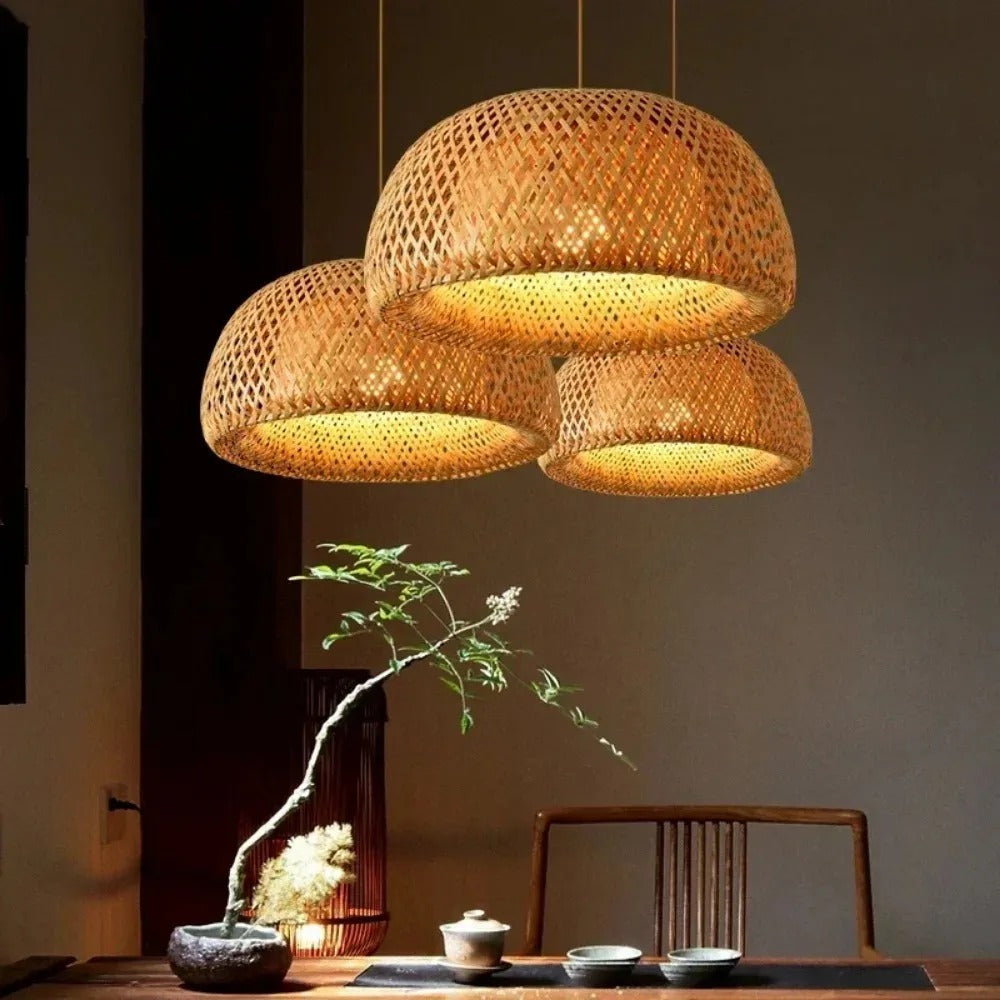 Bamboo Lampe Håndstrikket Kinesisk Stil Veving | Luvikno