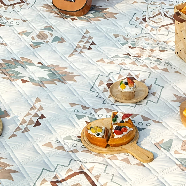 Picnic teppe med rutet mønster – Vanntett & Foldbar | Ideell for Park, Strand & Camping | Luvikno