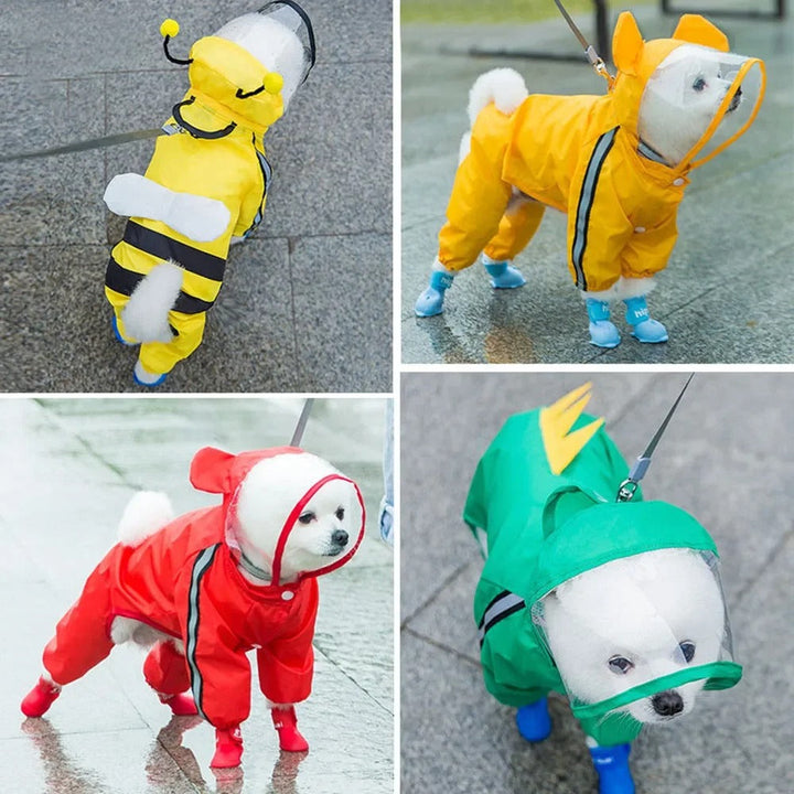 Sjarmerende Bamse-tema Helkropp Hunderegntrekk med Reflekterende Sikkerhetsfunksjoner Luvikno
