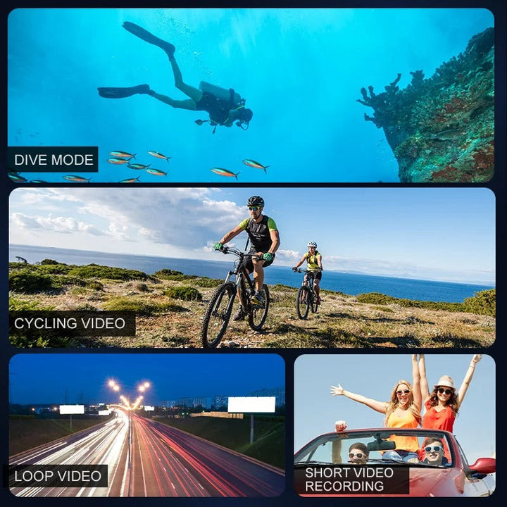 Luvikno | Ultra HD Sport Pro Kamera - Wifi-aktivert og vanntett for vlogging og utendørs sport