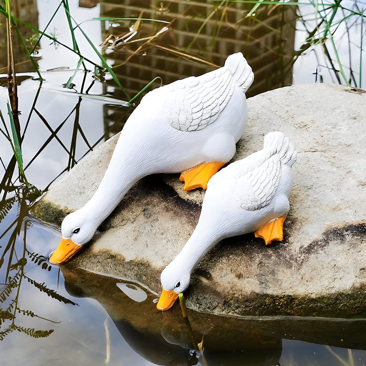 PuddlePals Skulptur – LandhusstilAnd & Gås Figur | Luvikno