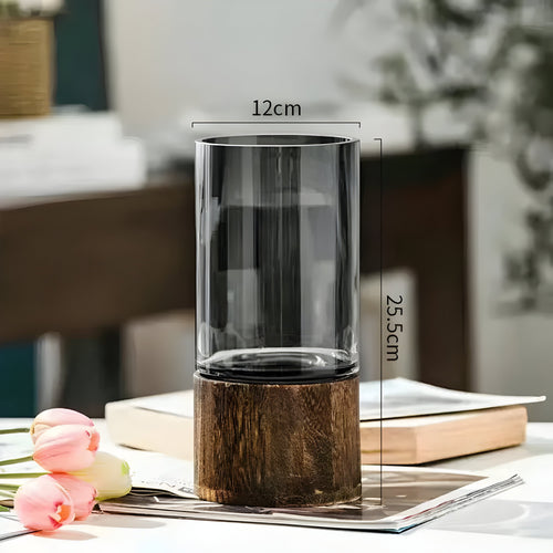 TranquilLuviknooom Vase – Europeisk Hydroponics Tre og Glass Vase | Luvikno