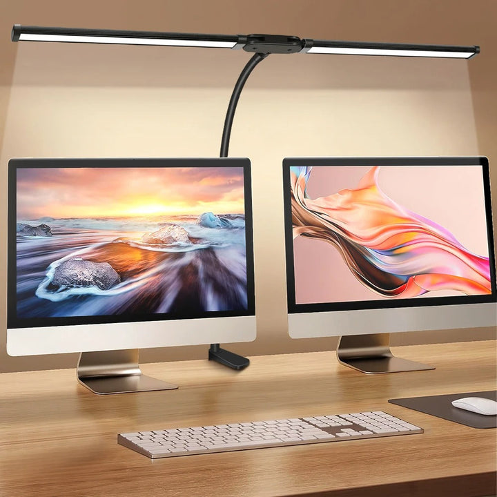 Luvikno | Dobbel-hette LED Skrivebordslampe | Belysningsløsning for Studie, Arbeid & Kontorbruk