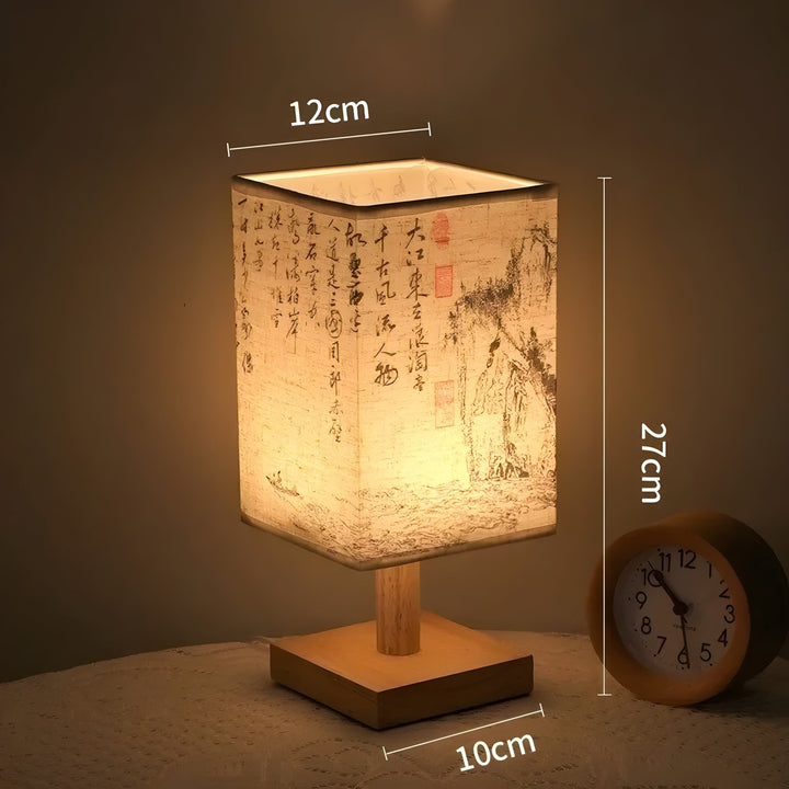 SerenityGlow Lampe - Moderne Stoff LED Kinesisk Stil Bordlampe | Luvikno
