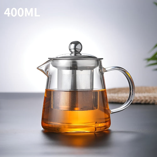 Varmeresistent tesett med borosilikatglass – med filter | Ideell for å brygge Luviknoomsterthe | Luvikno