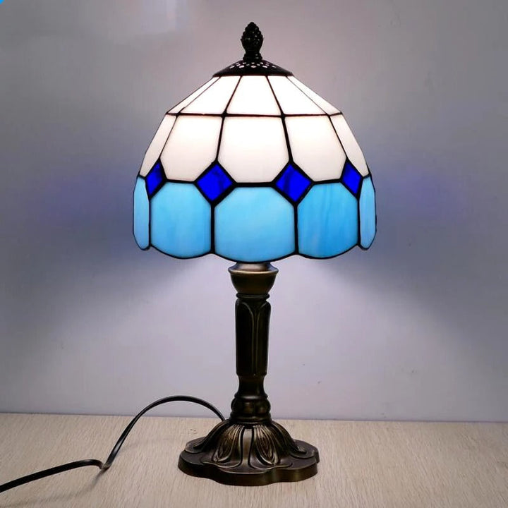 Vintage Tiffany Glass Retro Baroque LED Bordlampe E27 Luvikno