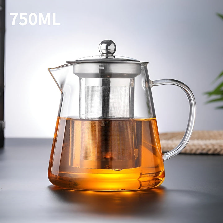Varmeresistent tesett med borosilikatglass – med filter | Ideell for å brygge Luviknoomsterthe | Luvikno