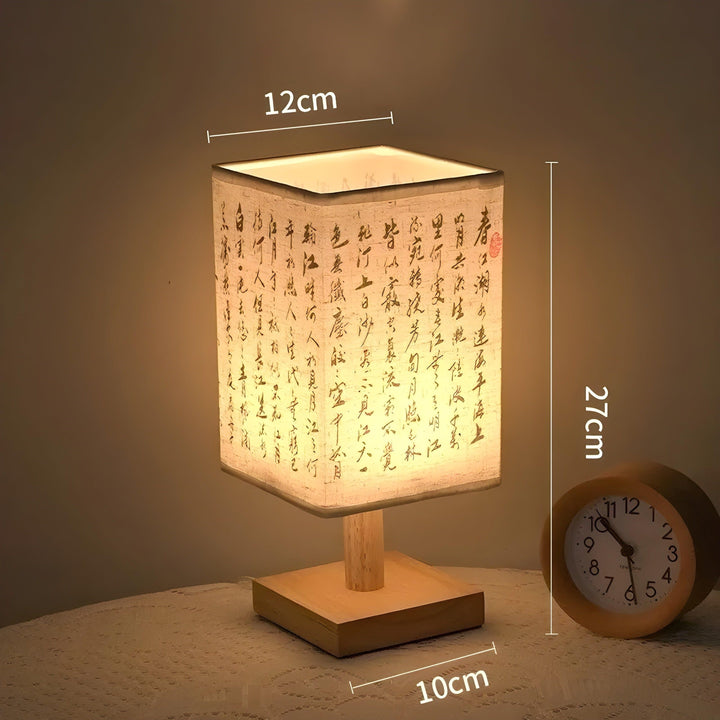 SerenityGlow Lampe - Moderne Stoff LED Kinesisk Stil Bordlampe | Luvikno