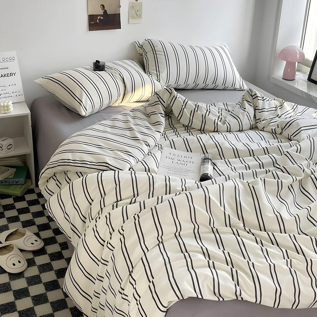 PureLoom Sengetøy Sett - Moderne hudvennlig sengetøysett (1 dyne + 1 flatt ark + 2 putetrekk) | Luvikno